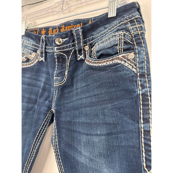 Rock Revival Evella boot cut blue jeans size 27 - Picture 3 of 13